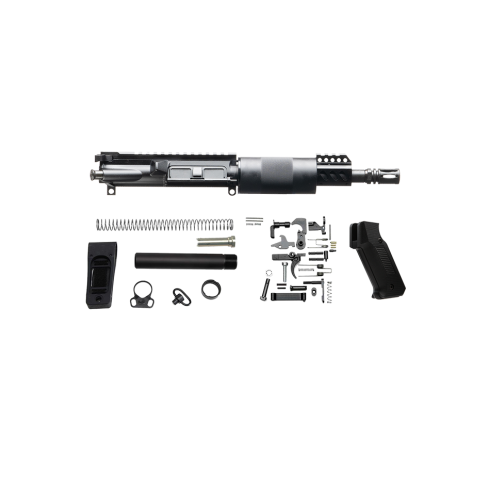 .300 BLK 7.5” Flattop Kit w/ Rail Height Gas Block, Stronghold Pistol Grip, Strongarm Pistol Tube, and Strongarm Billet Pistol Brace